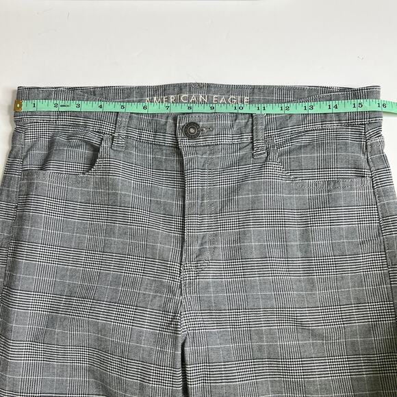 American Eagle Hi-Rise Plaid Jegging Pants Grey Size 10 Tall - Picture 8 of 11